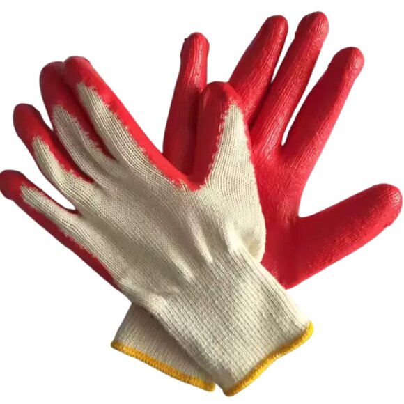 10 Pair Latex Rubber Coated Work Gloves, Grip & Durable Protection - Picture 1 of 6